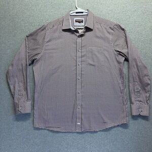Johnston & Murphy Shirt Mens Large Button Down Long Sleeve Geometric Modern